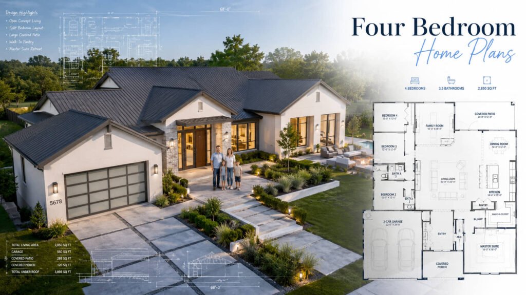 Four Bedroom Home Plans