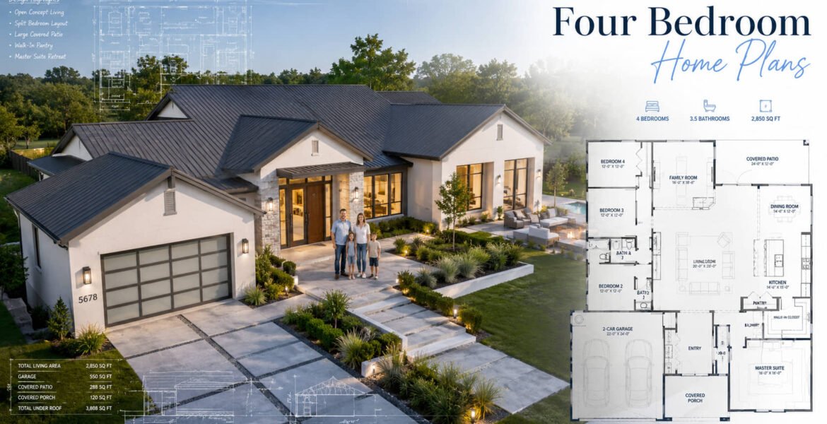 Four Bedroom Home Plans