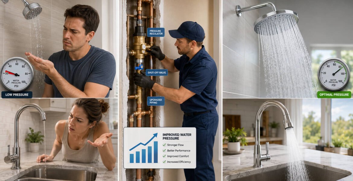 How do you increase water pressure in your home