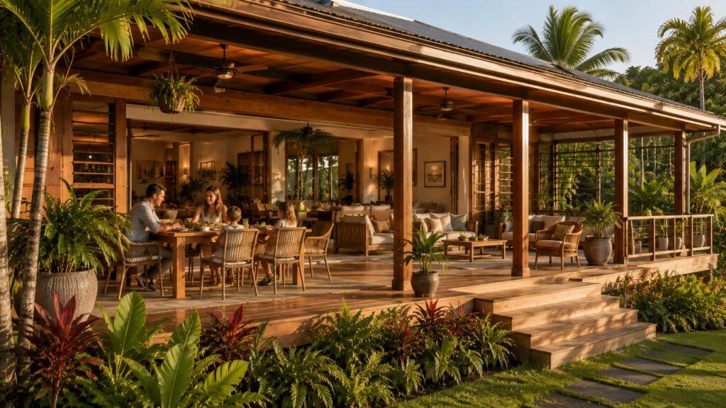Wide verandahs as outdoor rooms