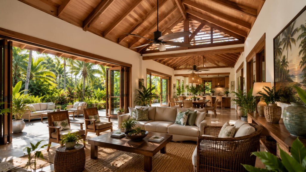 High ceilings with ceiling fans