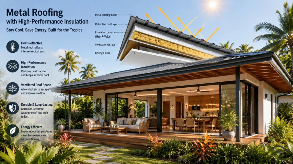 Metal roofing with good insulation