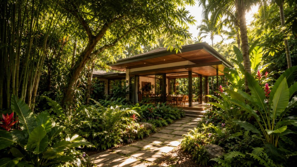 Tropical gardens as natural shade